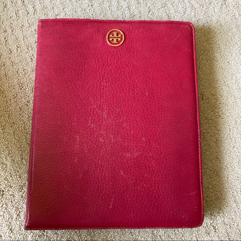 Tory Burch Raspberry Pink Red Ipad Case Holder